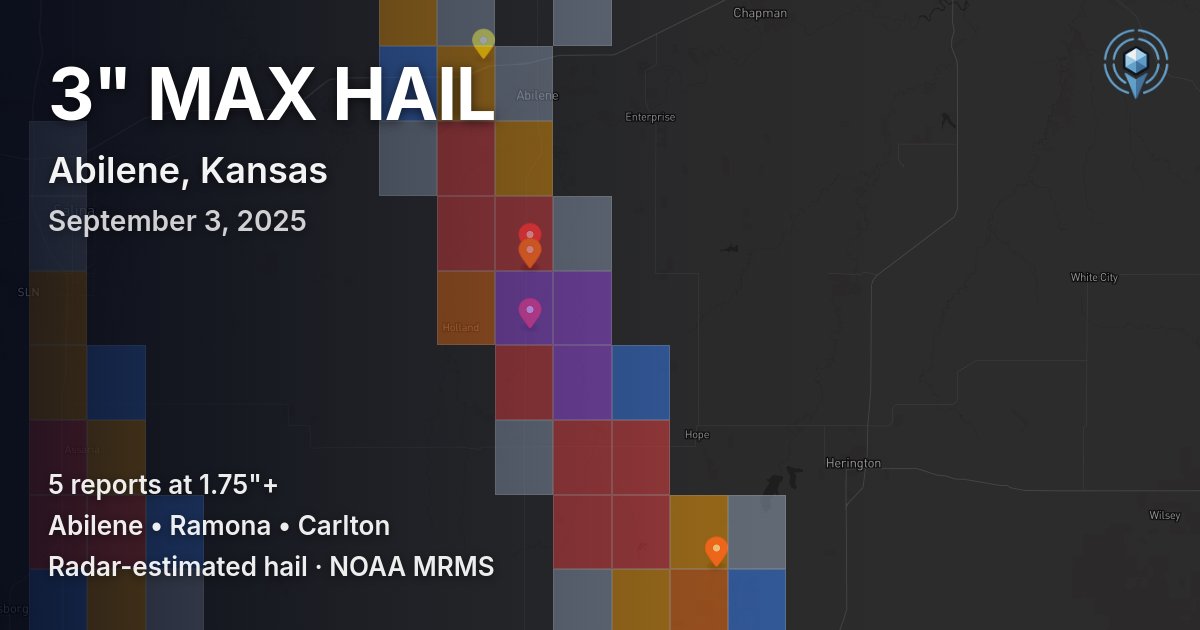 Affected area preview for Abilene, KS