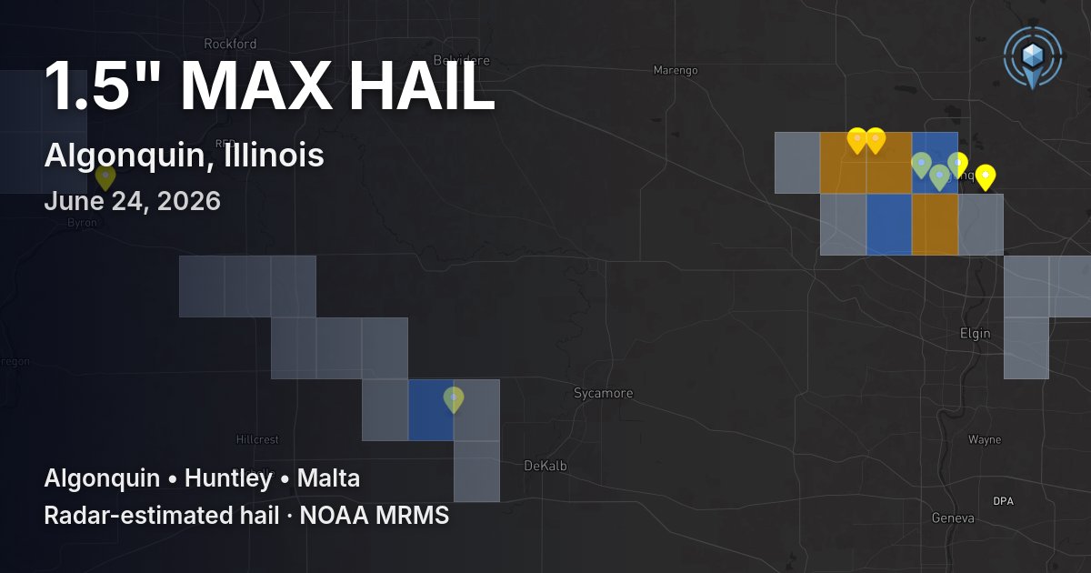 Affected area preview for Algonquin, IL