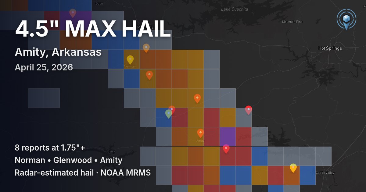 Affected area preview for Amity, AR
