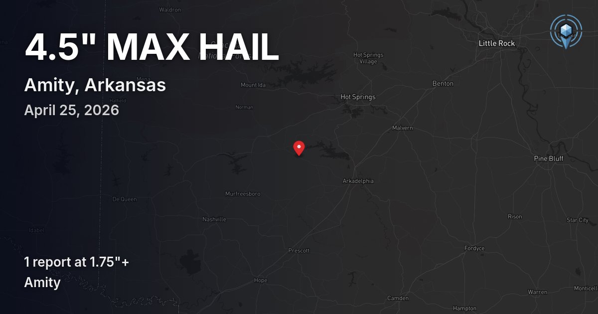 Affected area preview for Amity, AR