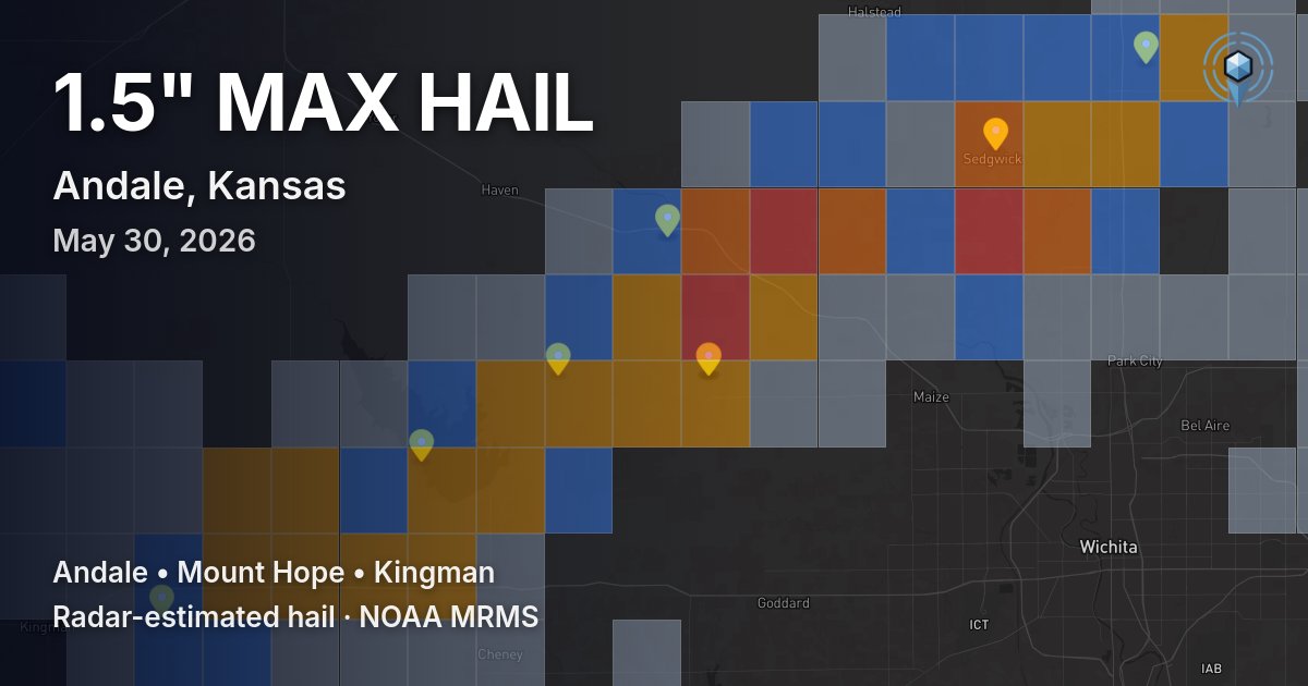 Affected area preview for Andale, KS