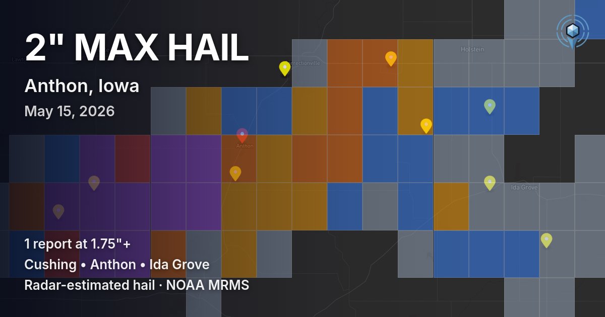 Affected area preview for Anthon, IA