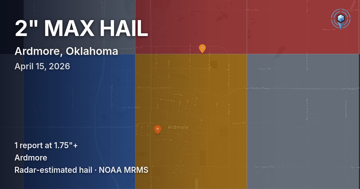 Affected area preview for Ardmore, OK