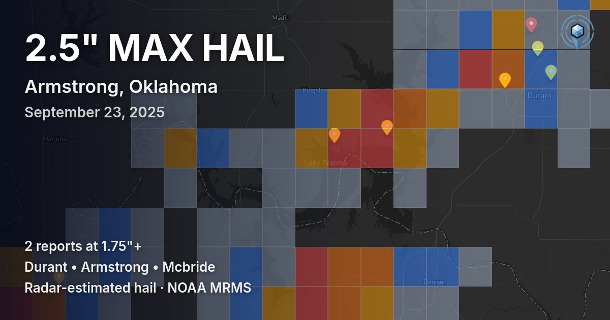 Affected area preview for Armstrong, OK