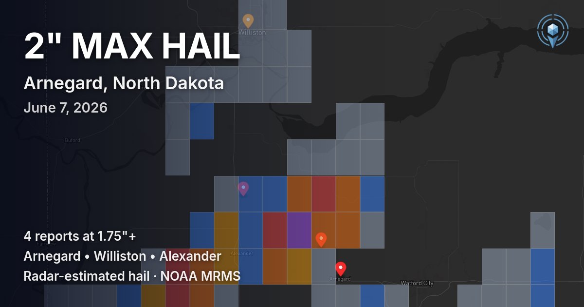 Affected area preview for Arnegard, ND
