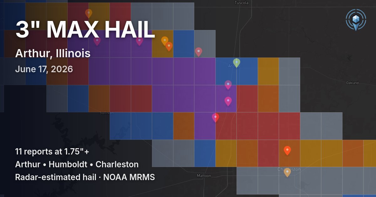Affected area preview for Arthur, IL