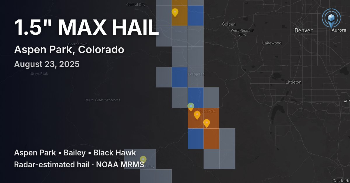 Affected area preview for Aspen Park, CO
