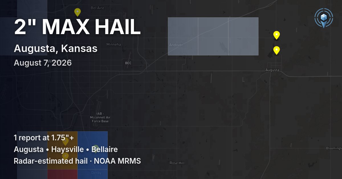 Affected area preview for Augusta, KS