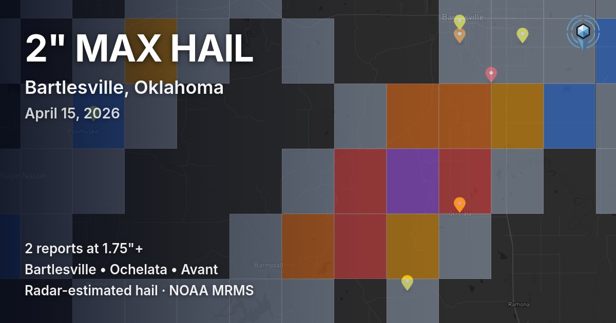 Affected area preview for Bartlesville, OK
