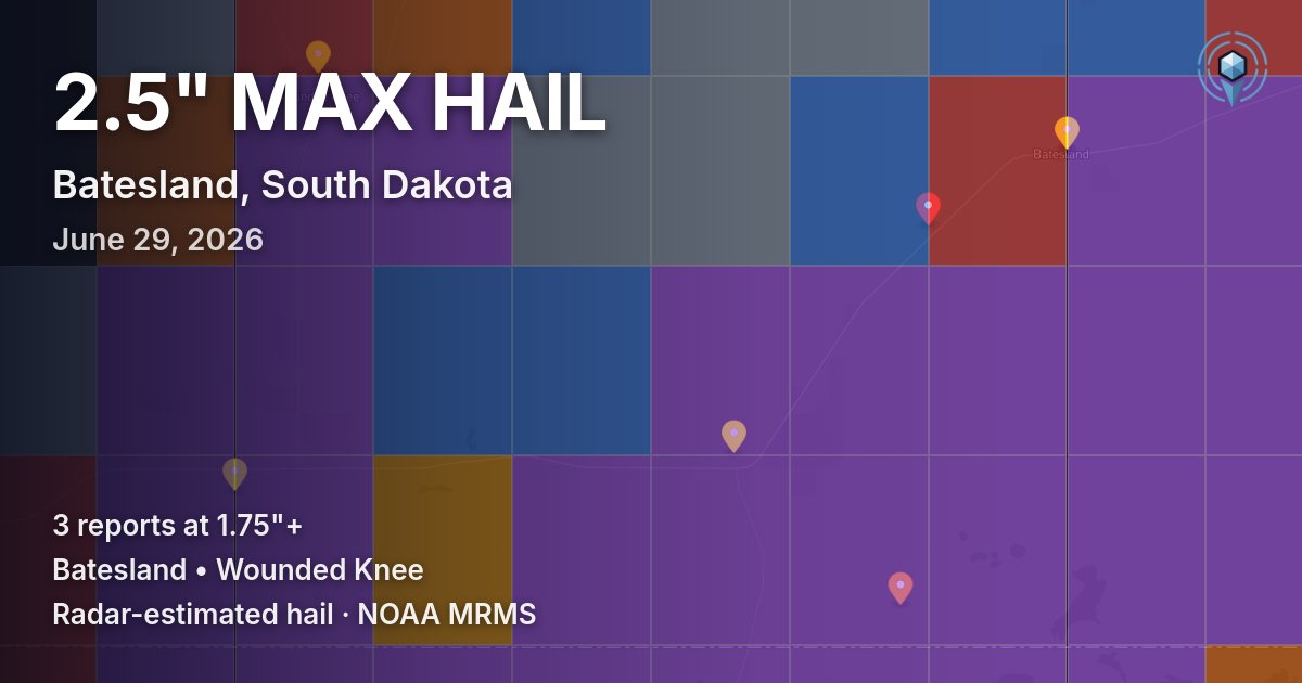 Affected area preview for Batesland, SD