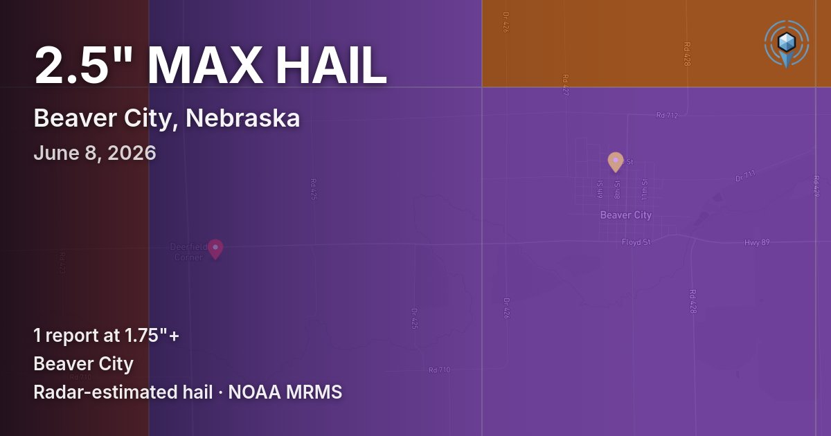 Affected area preview for Beaver City, NE
