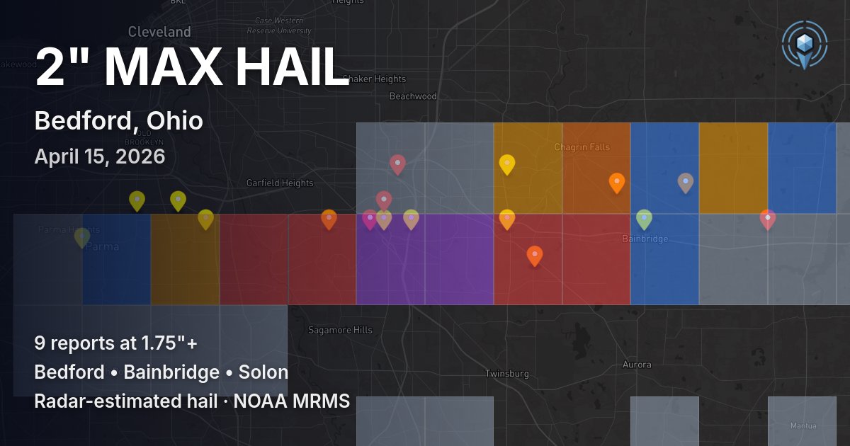 Affected area preview for Bedford, OH