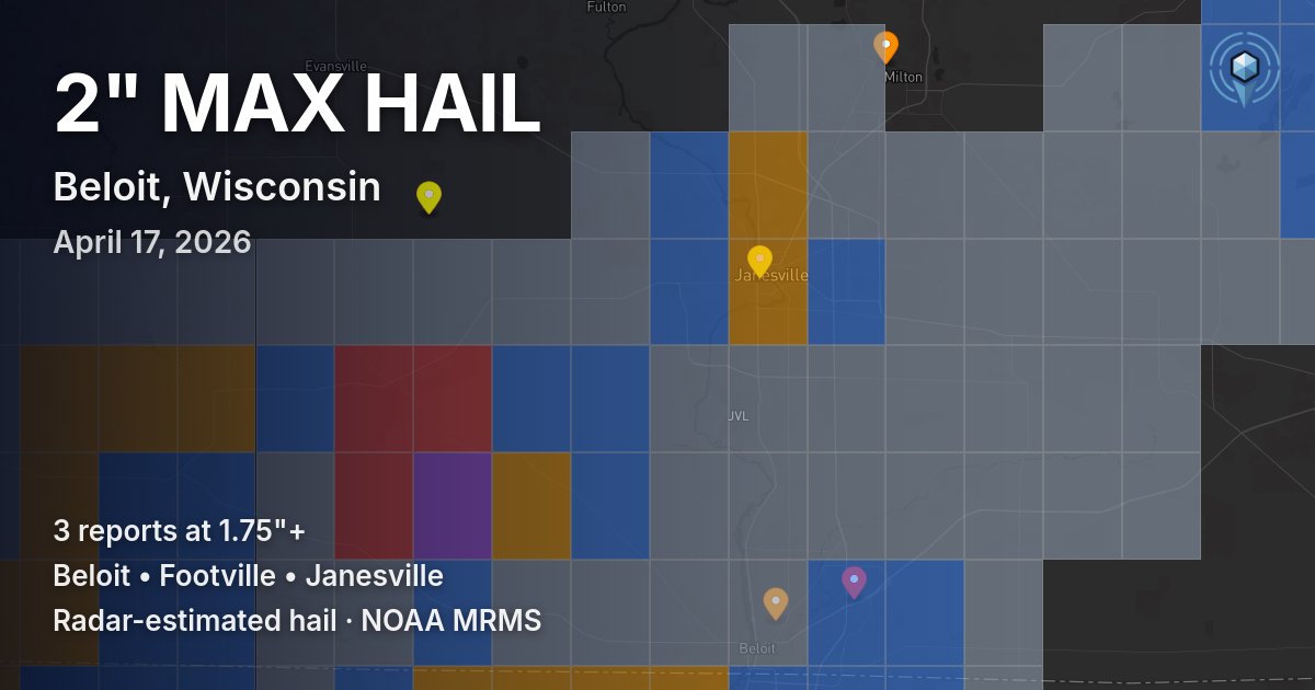Affected area preview for Beloit, WI