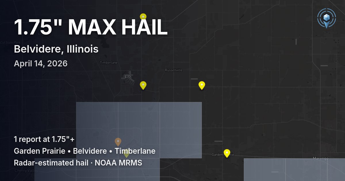 Affected area preview for Belvidere, IL