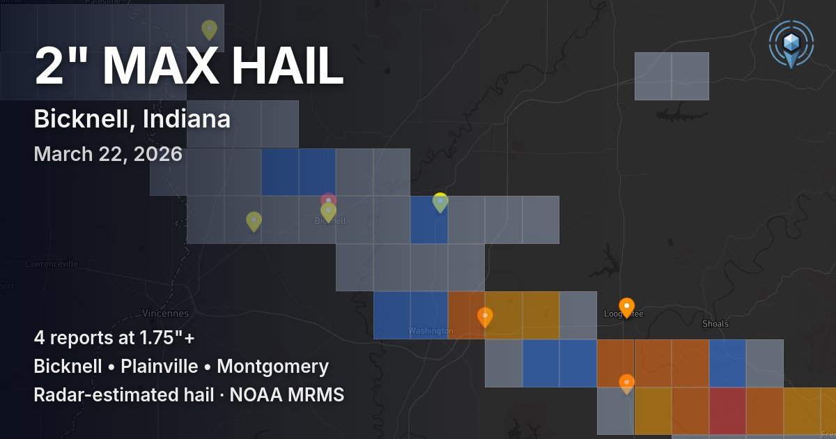 Affected area preview for Bicknell, IN
