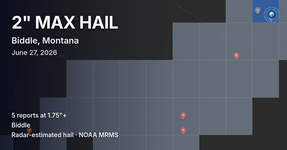 Affected area preview for Biddle, MT