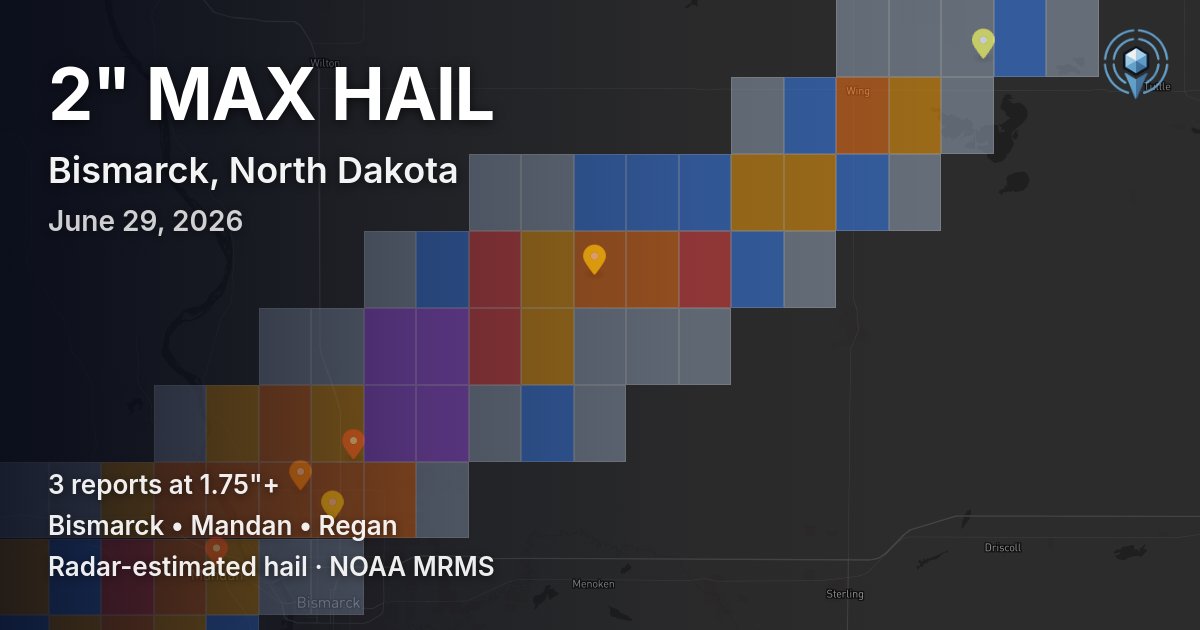 Affected area preview for Bismarck, ND