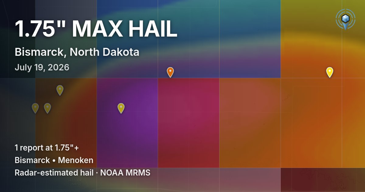 Affected area preview for Bismarck, ND