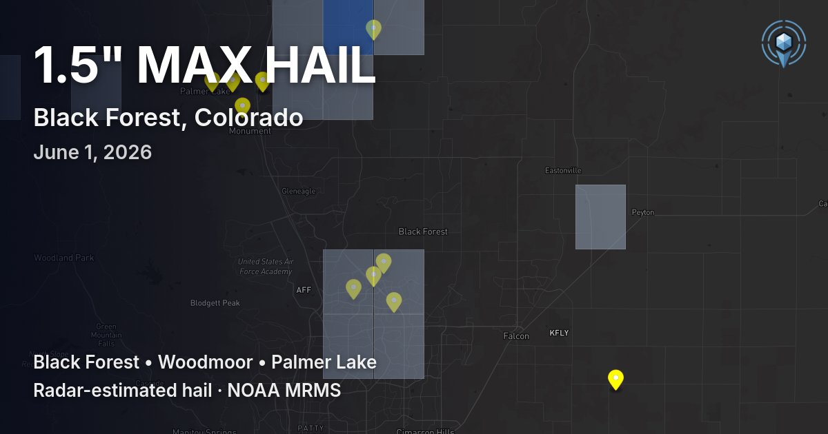 Affected area preview for Black Forest, CO