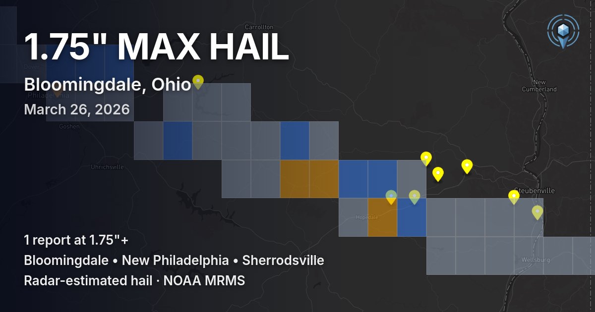 Affected area preview for Bloomingdale, OH