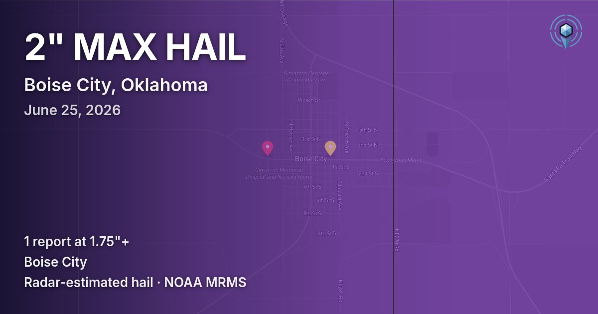 Affected area preview for Boise City, OK
