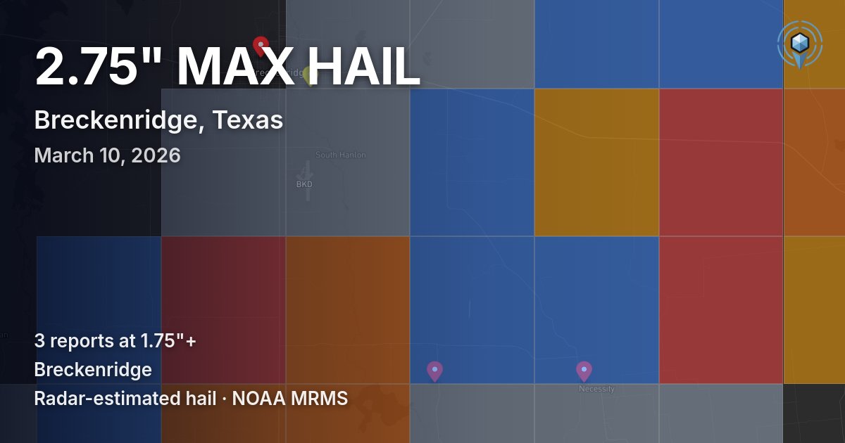 Affected area preview for Breckenridge, TX