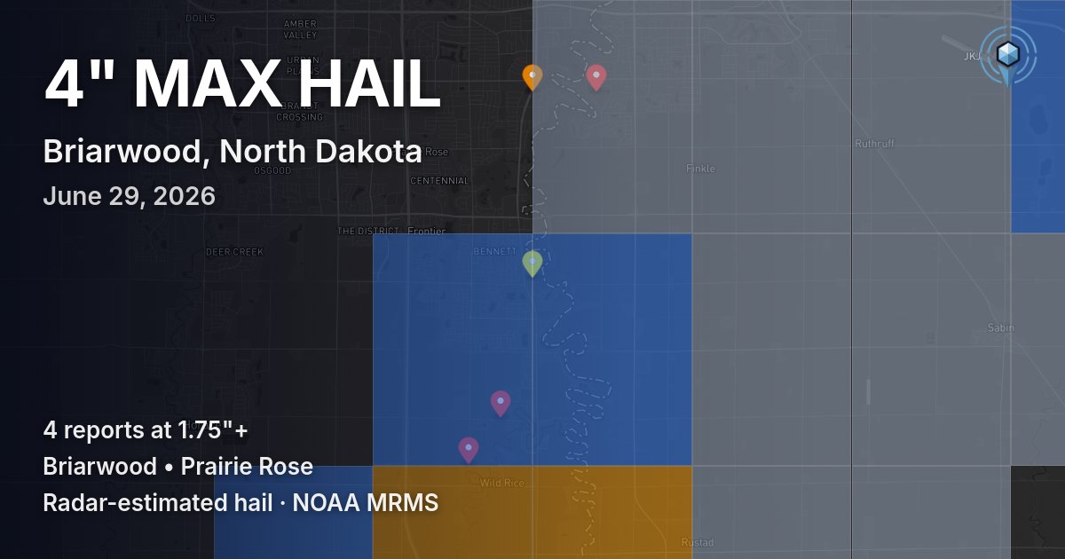 Affected area preview for Briarwood, ND