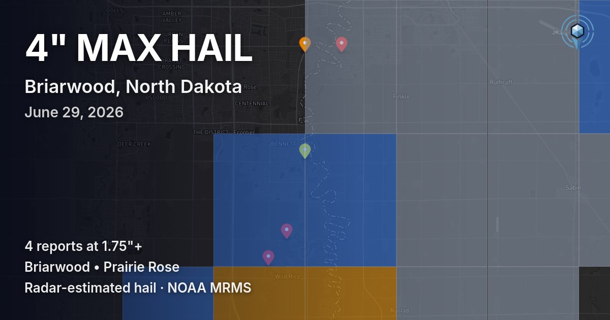 Affected area preview for Briarwood, ND