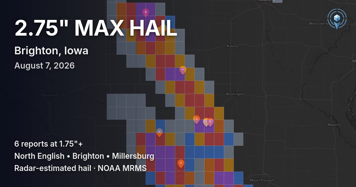Affected area preview for Brighton, IA