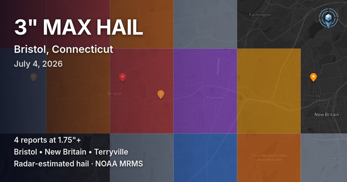 Affected area preview for Bristol, CT