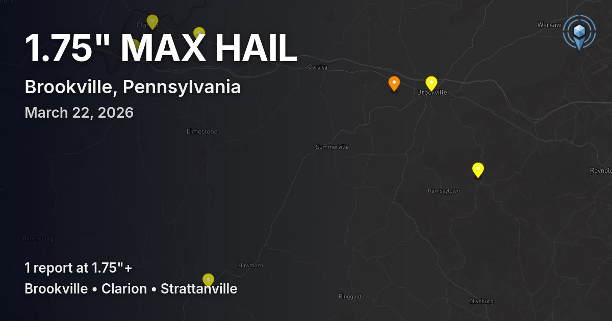 Affected area preview for Brookville, PA