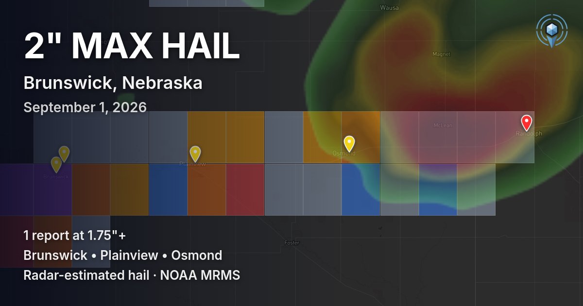 Affected area preview for Brunswick, NE