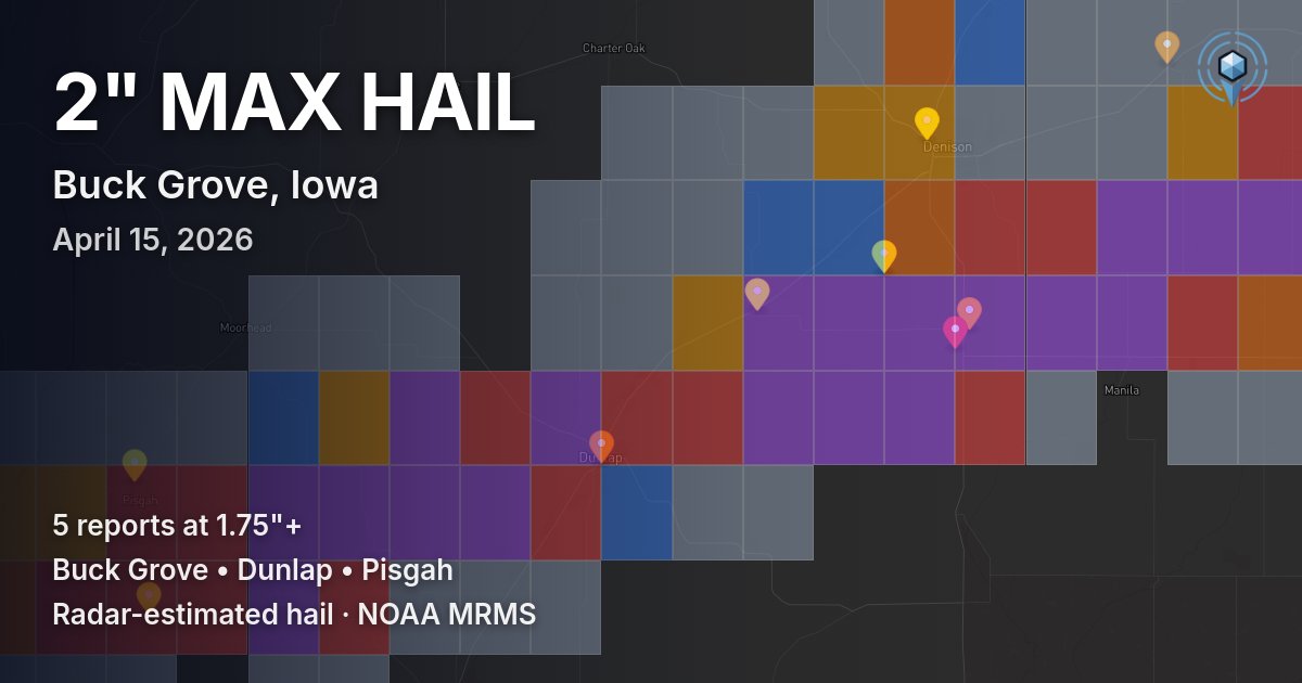 Affected area preview for Buck Grove, IA