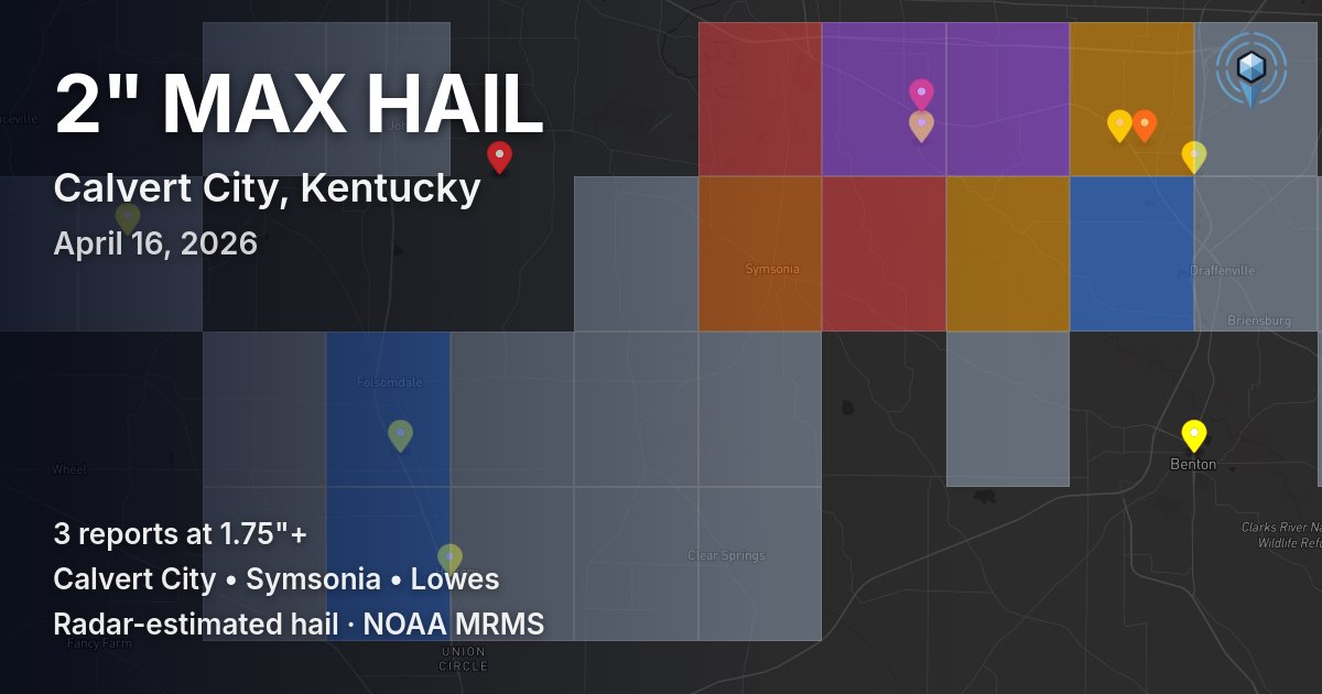 Affected area preview for Calvert City, KY
