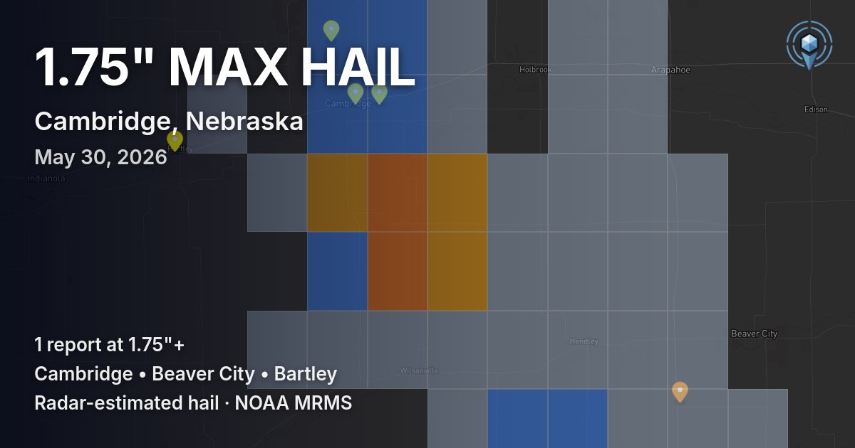 Affected area preview for Cambridge, NE