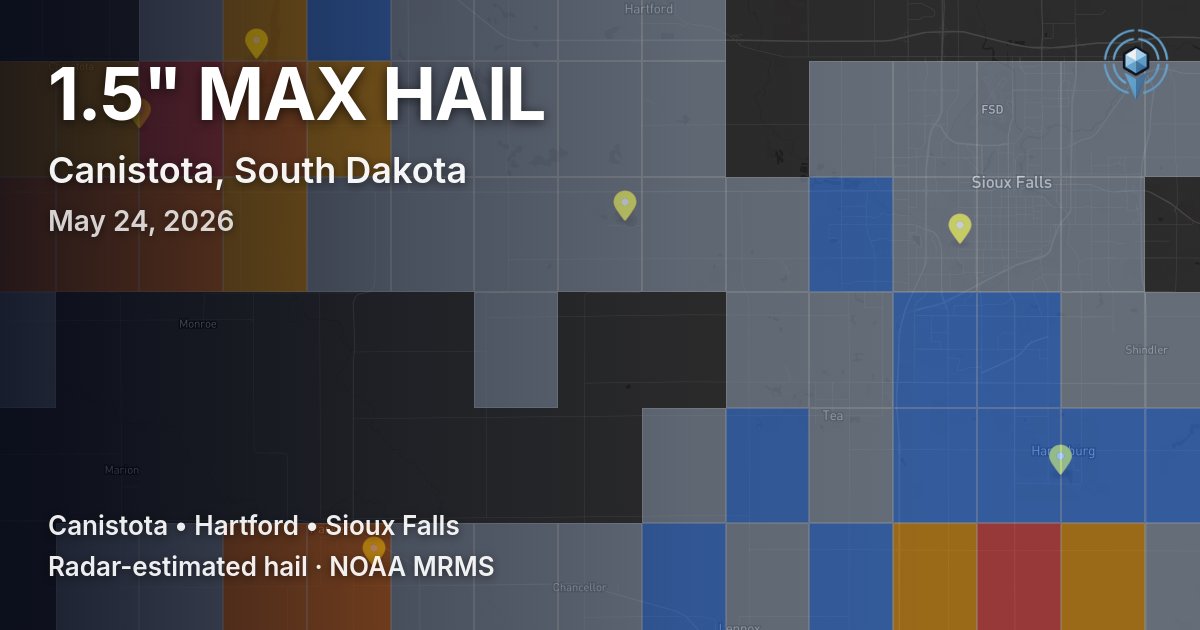 Affected area preview for Canistota, SD