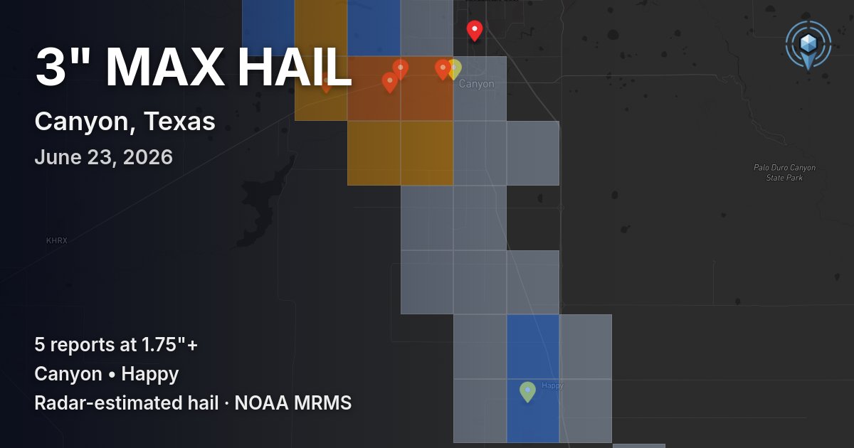 Affected area preview for Canyon, TX