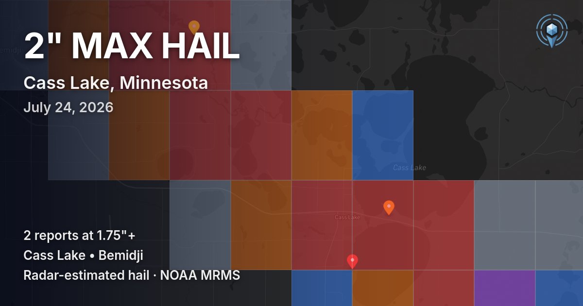 Affected area preview for Cass Lake, MN