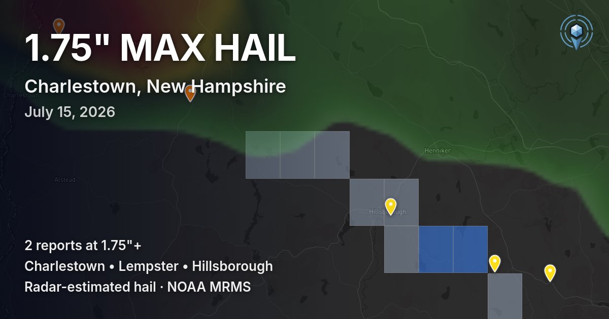 Affected area preview for Charlestown, NH