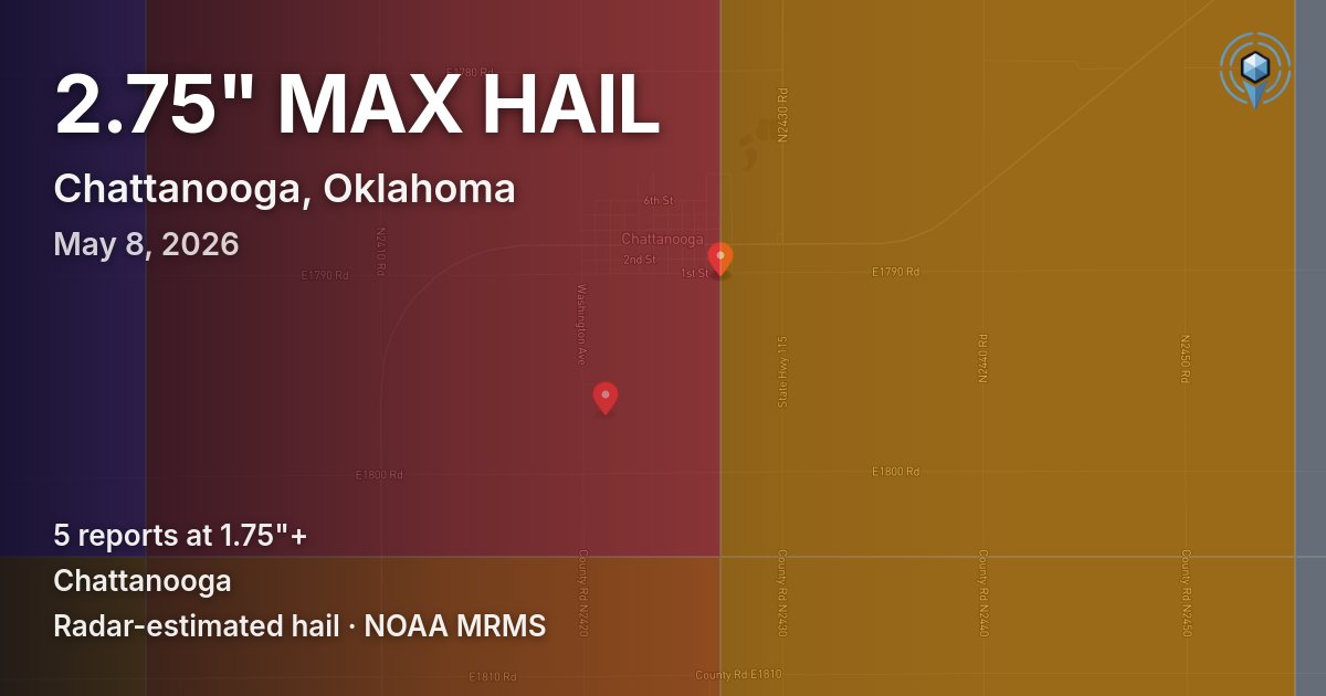 Affected area preview for Chattanooga, OK