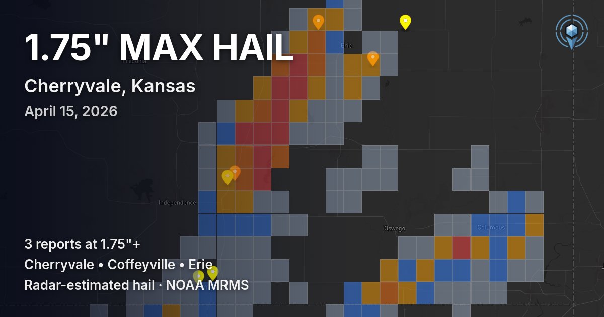 Affected area preview for Cherryvale, KS