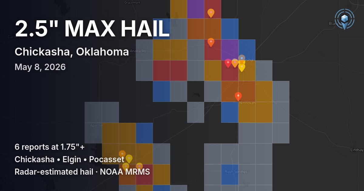 Affected area preview for Chickasha, OK