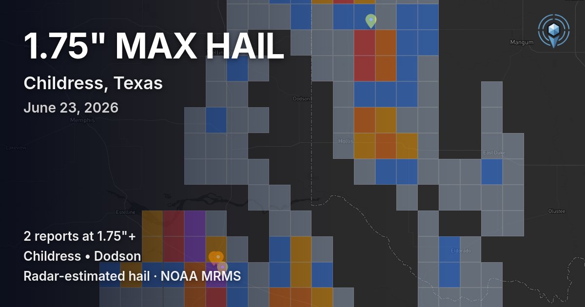Affected area preview for Childress, TX