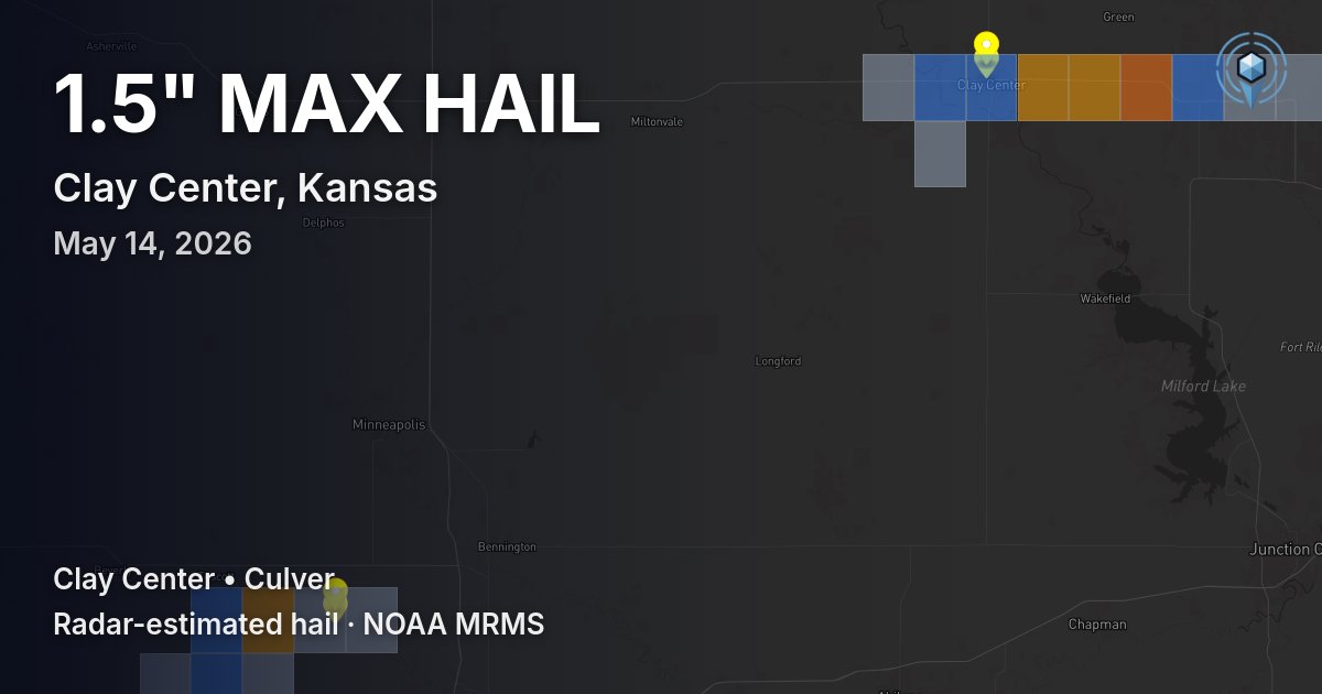 Affected area preview for Clay Center, KS