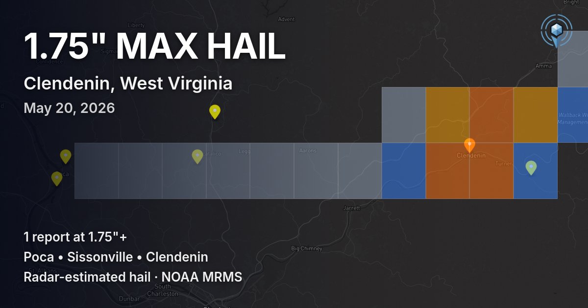 Affected area preview for Clendenin, WV