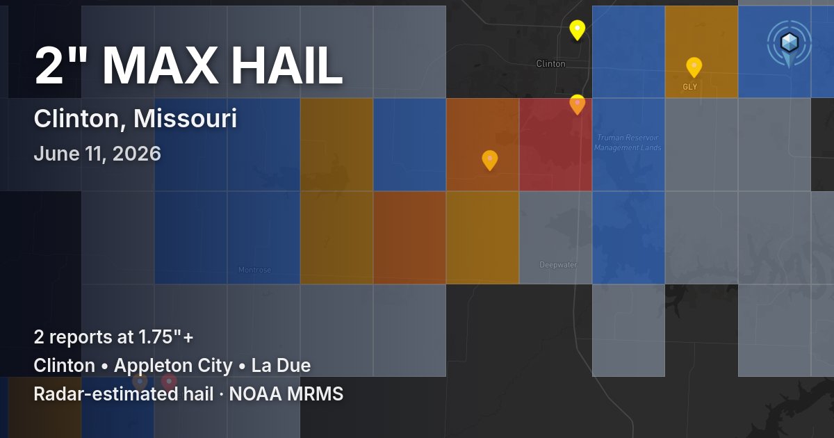 Affected area preview for Clinton, MO