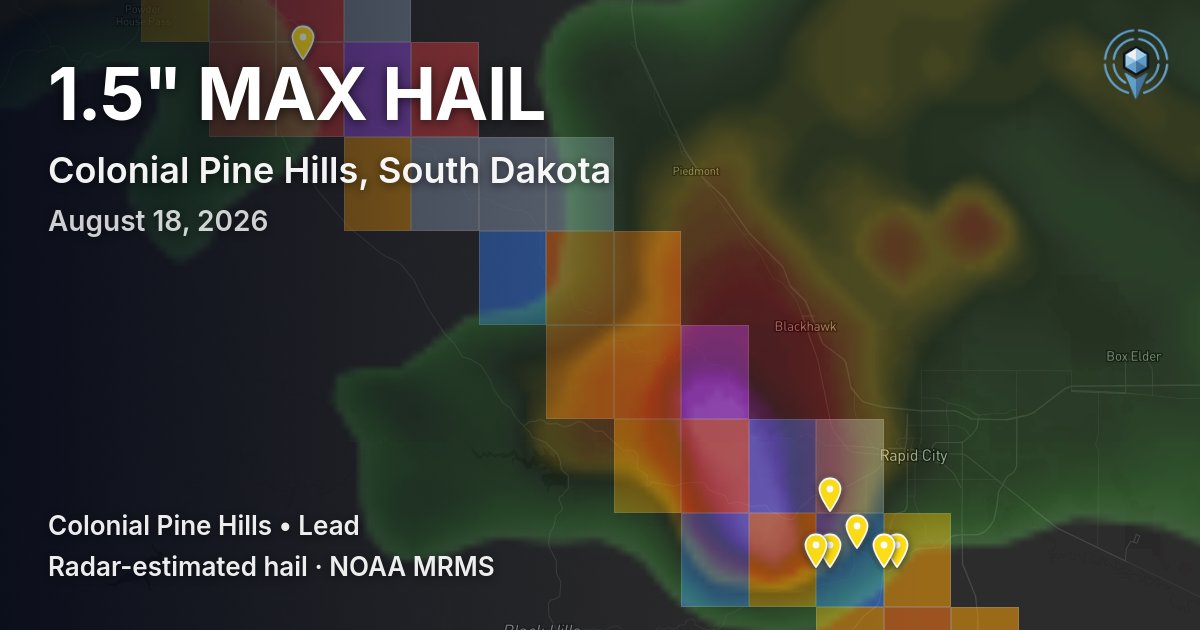 Affected area preview for Colonial Pine Hills, SD