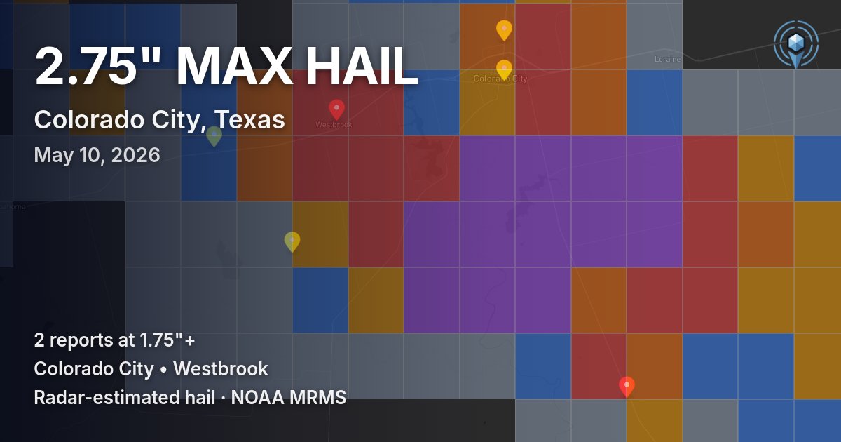 Affected area preview for Colorado City, TX