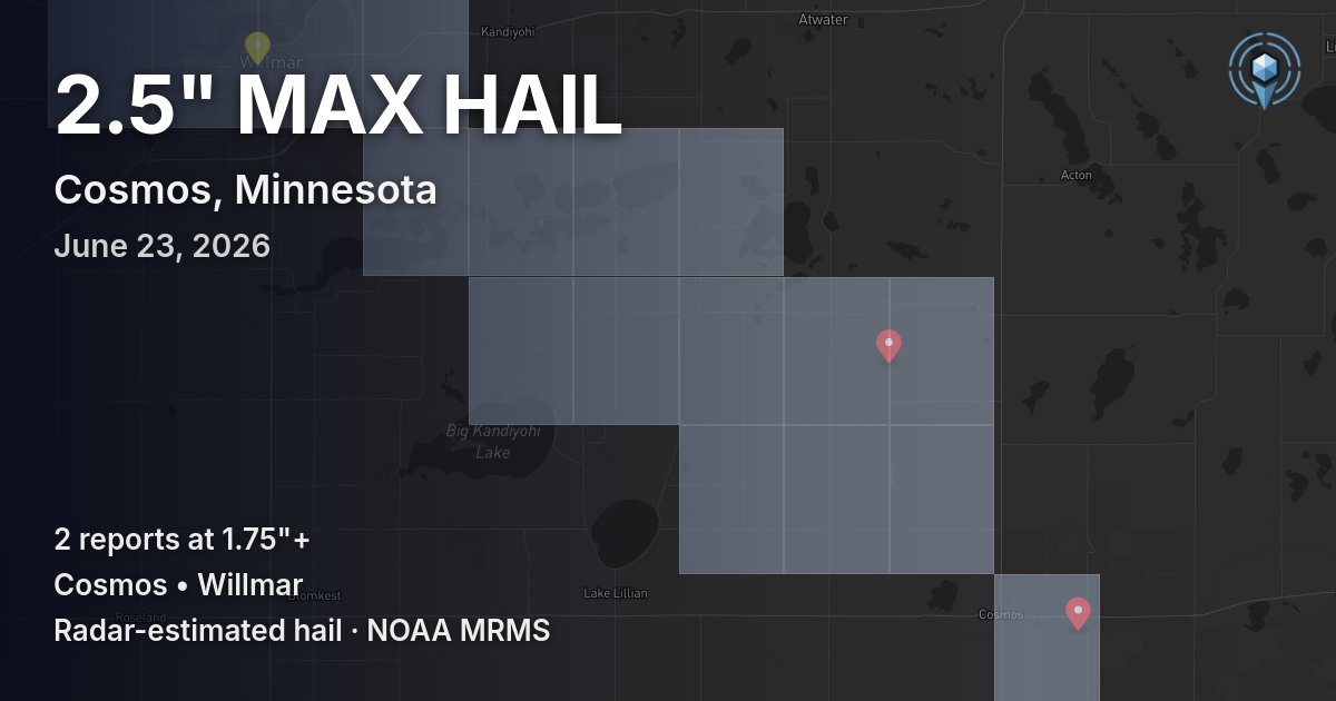 Affected area preview for Cosmos, MN