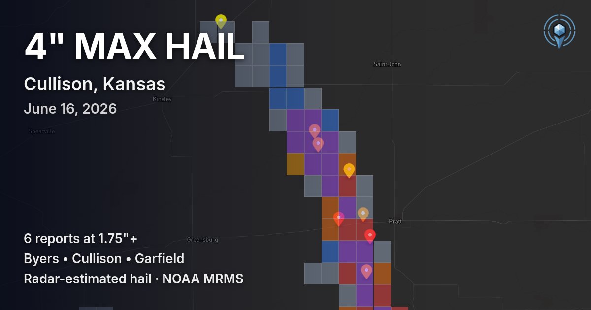 Affected area preview for Cullison, KS